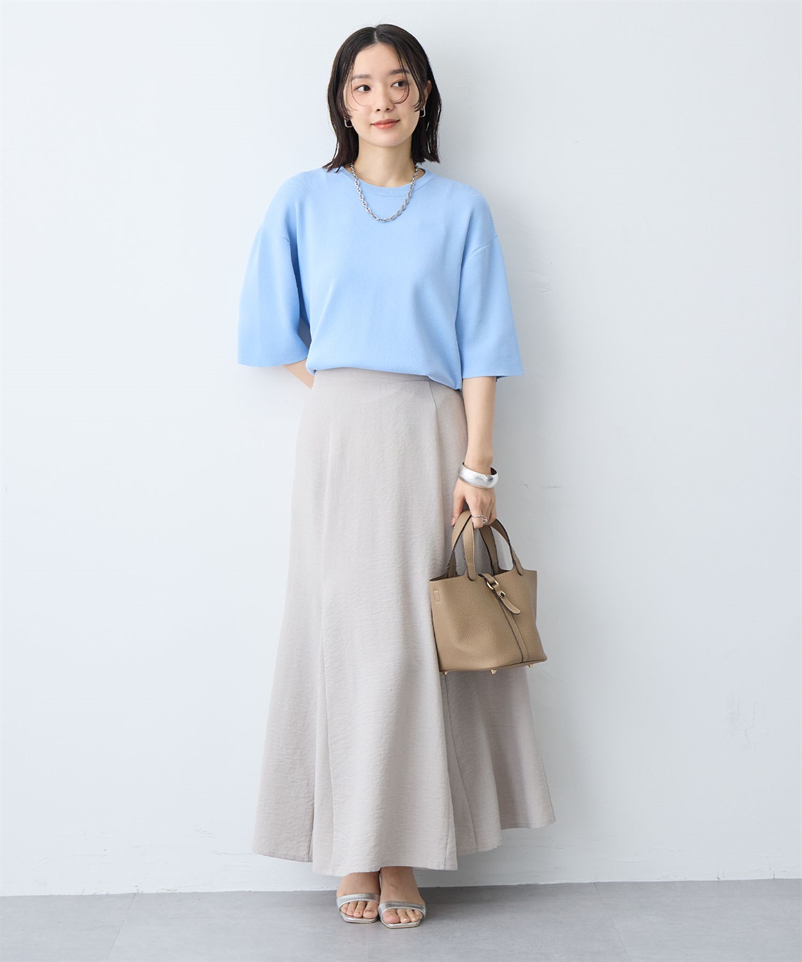 anyfee 【anyfee/大きいサイズ】リネン調マーメイドスカート《接触冷感 ・UVカット・イージーケア 》_sub_8