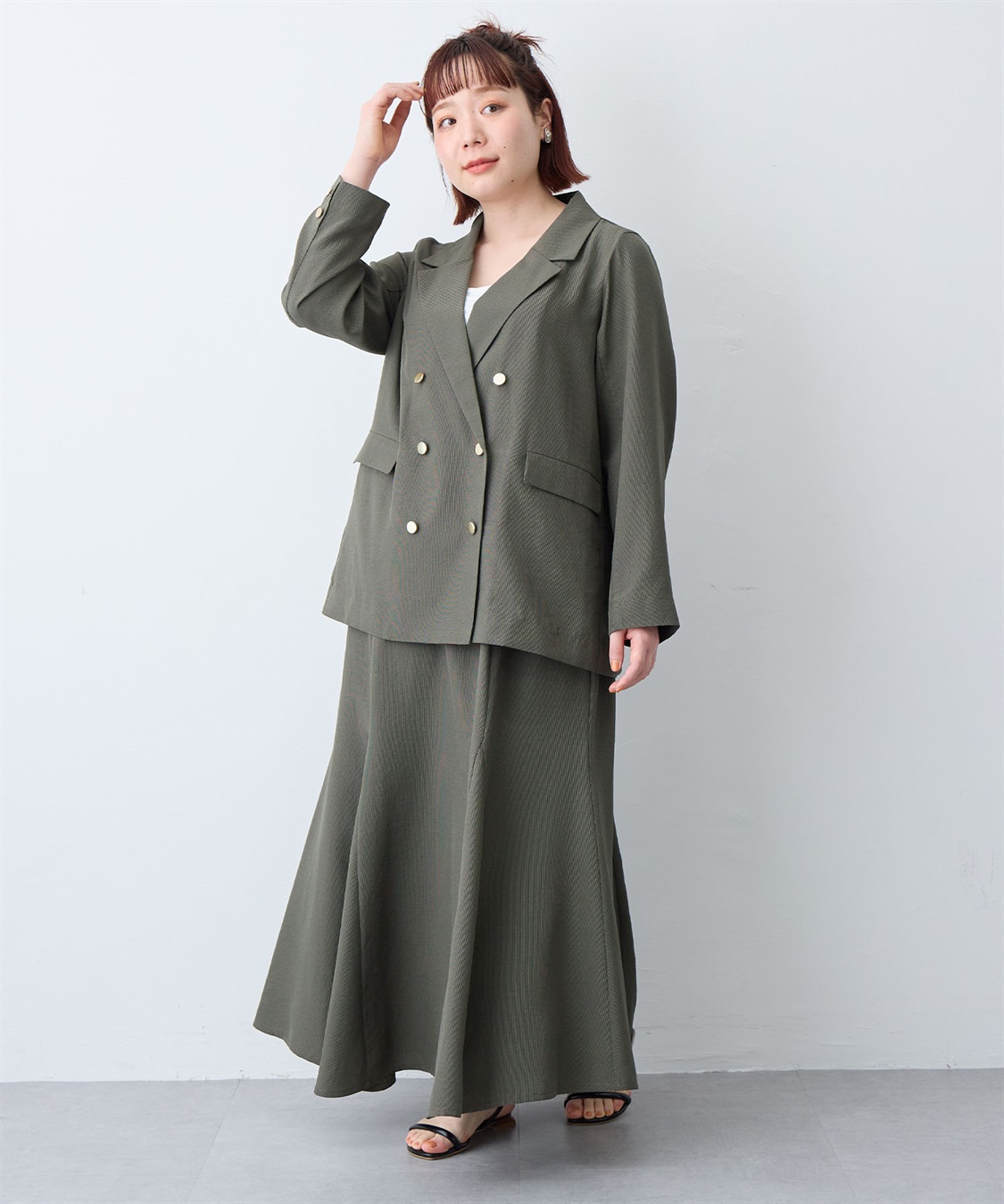 anyfee 【anyfee/大きいサイズ】リネン調マーメイドスカート《接触冷感 ・UVカット・イージーケア 》_sub_18