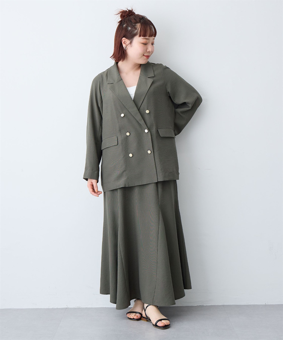 anyfee 【anyfee/大きいサイズ】リネン調マーメイドスカート《接触冷感 ・UVカット・イージーケア 》_sub_19