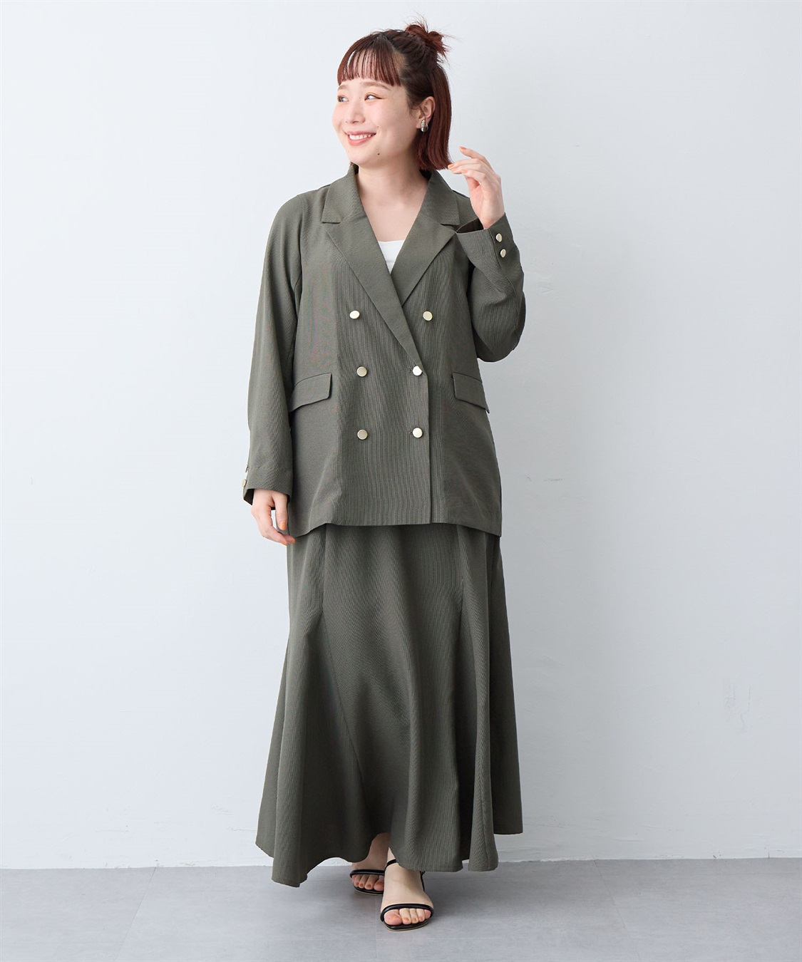 anyfee 【anyfee/大きいサイズ】リネン調マーメイドスカート《接触冷感 ・UVカット・イージーケア 》_sub_20