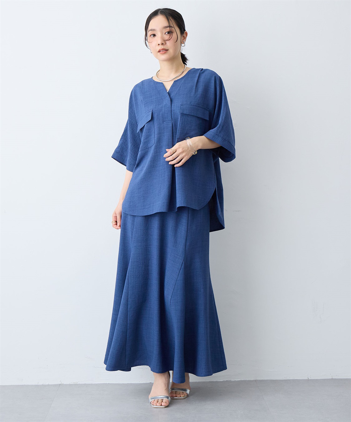 anyfee 【anyfee/大きいサイズ】リネン調マーメイドスカート《接触冷感 ・UVカット・イージーケア 》_sub_24