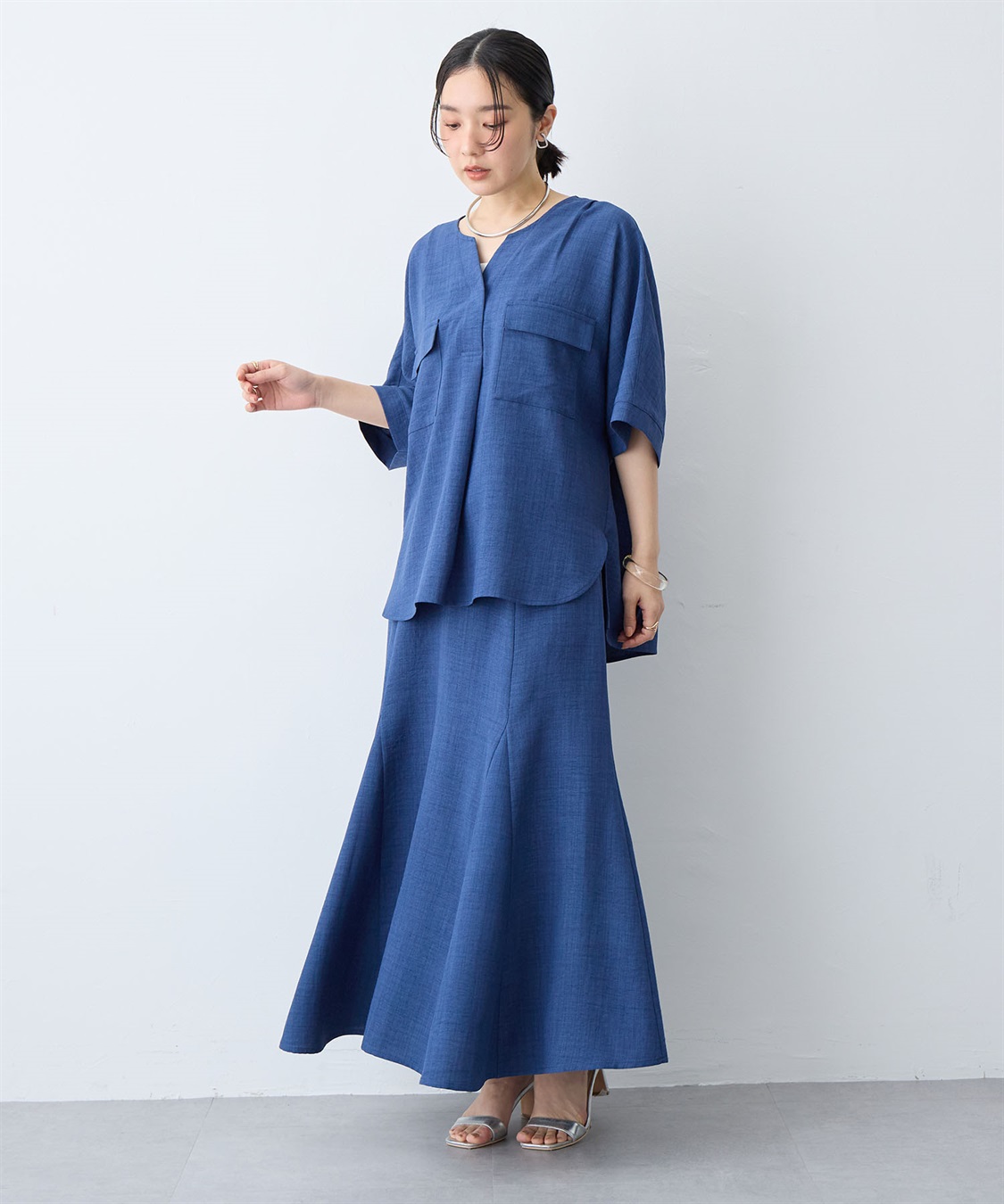 anyfee 【anyfee/大きいサイズ】リネン調マーメイドスカート《接触冷感 ・UVカット・イージーケア 》_sub_26