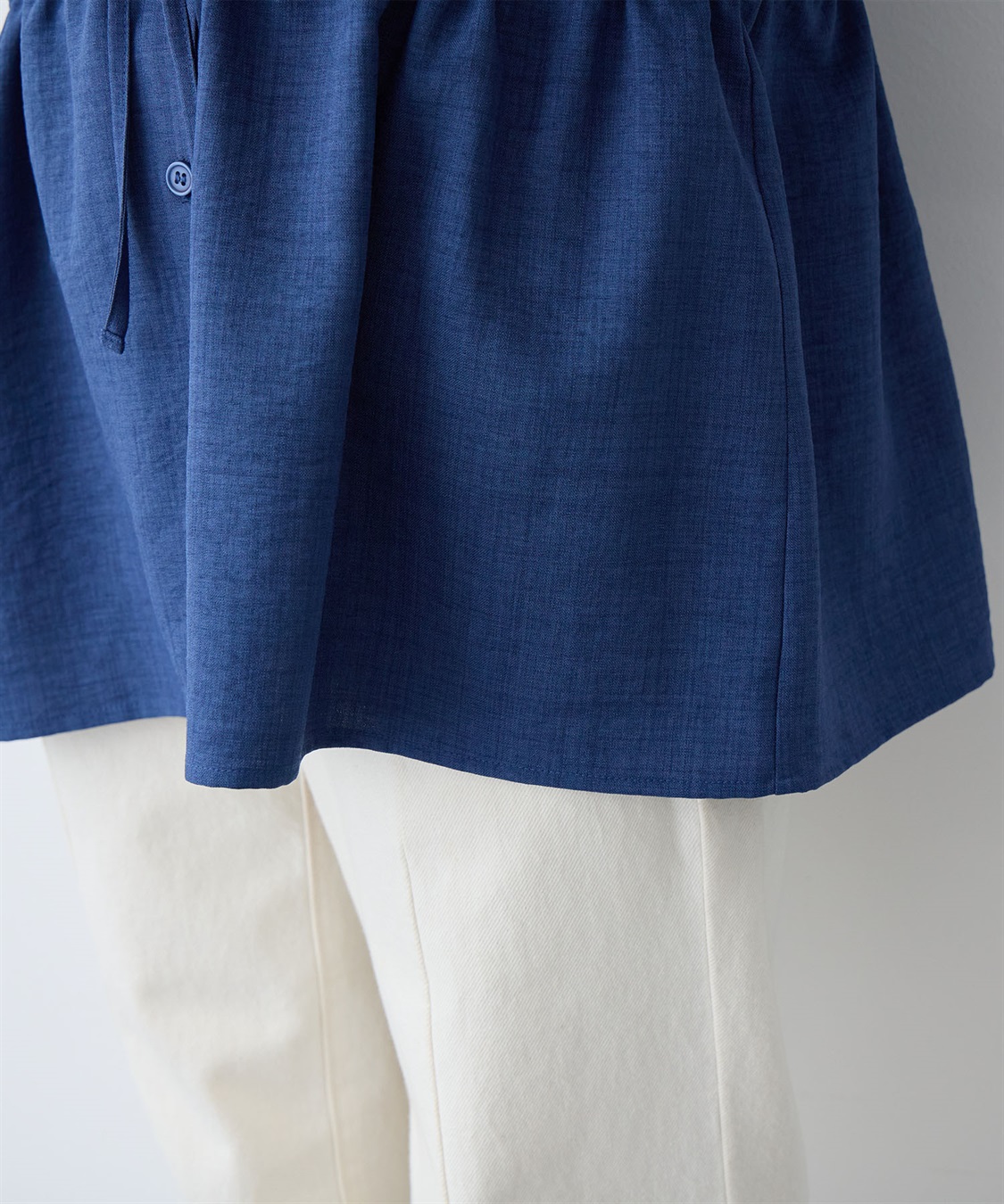 anyfee 【anyfee/大きいサイズ】リネン調ウエストドロストシャツブラウス《接触冷感 ・UVカット・イージーケア 》（2026SS）_sub_24