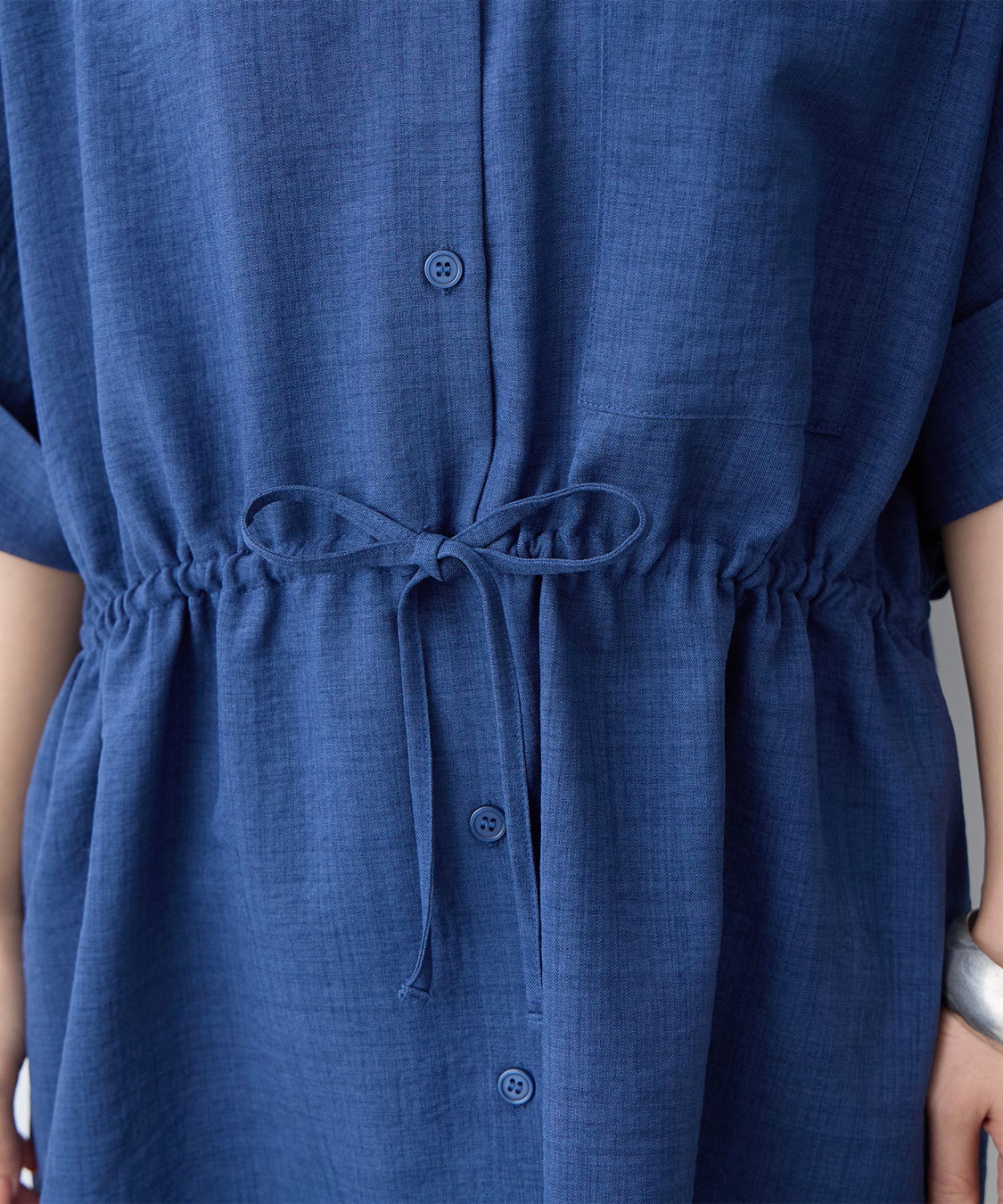 anyfee 【anyfee/大きいサイズ】リネン調ウエストドロストシャツブラウス《接触冷感 ・UVカット・イージーケア 》（2026SS）_sub_26