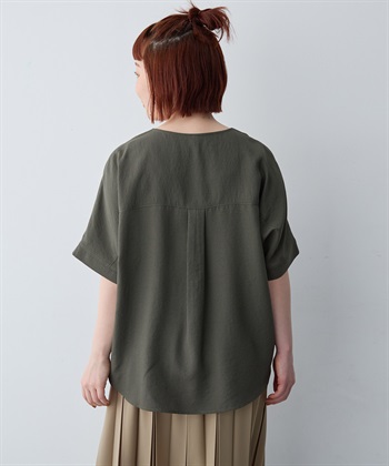 anyfee 【anyfee/大きいサイズ】リネン調ジップ付Tブラウス《接触冷感 ・UVカット・イージーケア 》_subthumb_15