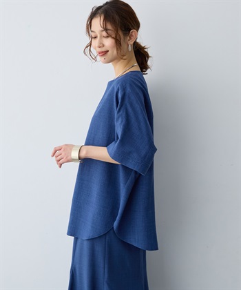 anyfee 【anyfee/大きいサイズ】リネン調ジップ付Tブラウス《接触冷感 ・UVカット・イージーケア 》_subthumb_18