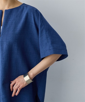 anyfee 【anyfee/大きいサイズ】リネン調ジップ付Tブラウス《接触冷感 ・UVカット・イージーケア 》_subthumb_23