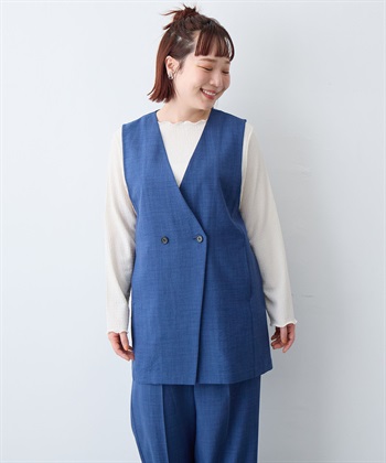 anyfee 【anyfee/大きいサイズ】リネン調ジレ/ベスト《接触冷感 ・UVカット・イージーケア 》（2026SS）_subthumb_3