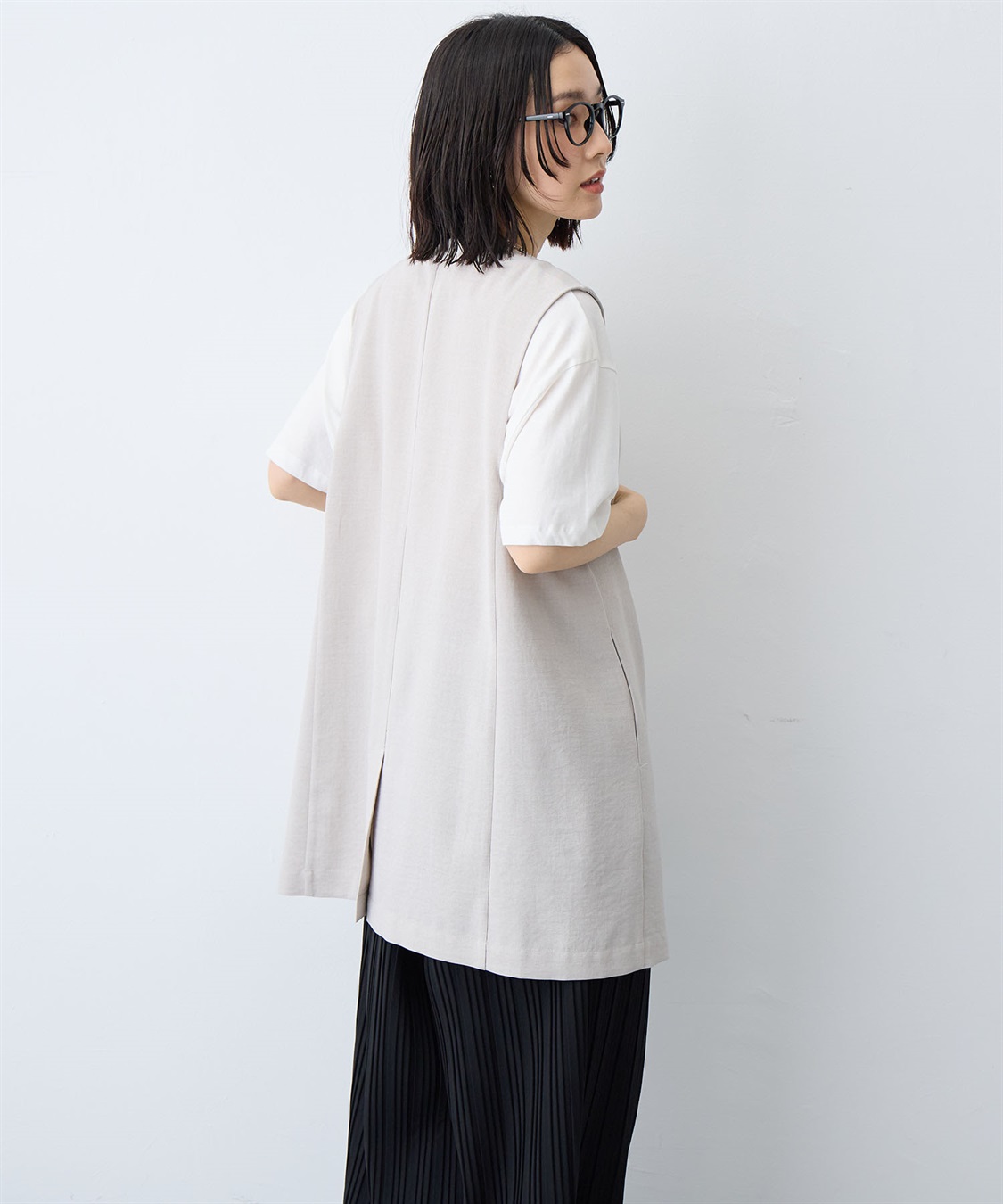 anyfee 【anyfee/大きいサイズ】リネン調ジレ/ベスト《接触冷感 ・UVカット・イージーケア 》（2026SS）_sub_6