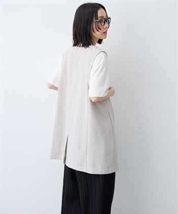 anyfee 【anyfee/大きいサイズ】リネン調ジレ/ベスト《接触冷感 ・UVカット・イージーケア 》（2026SS）_subthumb_6