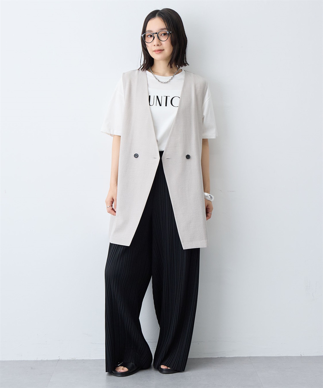 anyfee 【anyfee/大きいサイズ】リネン調ジレ/ベスト《接触冷感 ・UVカット・イージーケア 》（2026SS）_sub_9