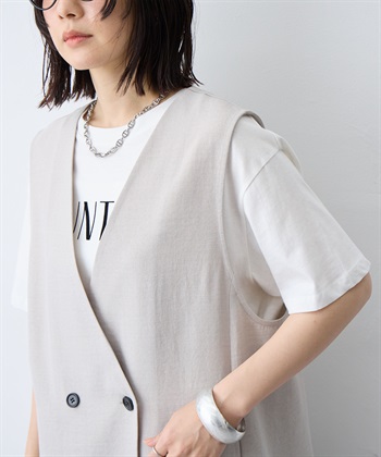 anyfee 【anyfee/大きいサイズ】リネン調ジレ/ベスト《接触冷感 ・UVカット・イージーケア 》（2026SS）_subthumb_10