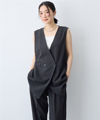 anyfee 【anyfee/大きいサイズ】リネン調ジレ/ベスト《接触冷感 ・UVカット・イージーケア 》（2026SS）_subthumb_15
