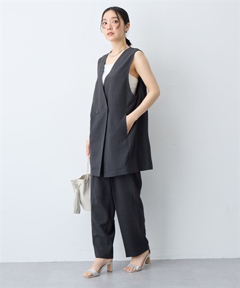 anyfee 【anyfee/大きいサイズ】リネン調ジレ/ベスト《接触冷感 ・UVカット・イージーケア 》（2026SS）_subthumb_16