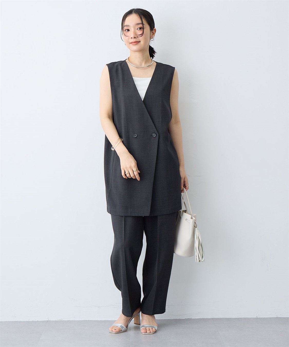 anyfee 【anyfee/大きいサイズ】リネン調ジレ/ベスト《接触冷感 ・UVカット・イージーケア 》（2026SS）_sub_18