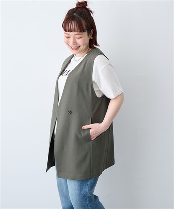 anyfee 【anyfee/大きいサイズ】リネン調ジレ/ベスト《接触冷感 ・UVカット・イージーケア 》（2026SS）_subthumb_20