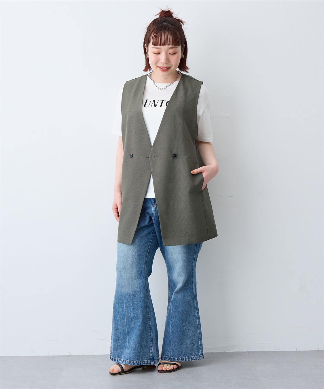 anyfee 【anyfee/大きいサイズ】リネン調ジレ/ベスト《接触冷感 ・UVカット・イージーケア 》（2026SS）_sub_21