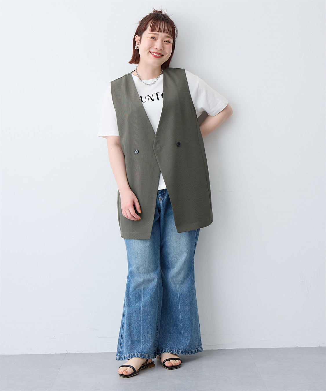 anyfee 【anyfee/大きいサイズ】リネン調ジレ/ベスト《接触冷感 ・UVカット・イージーケア 》（2026SS）_sub_23