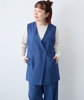 anyfee 【anyfee/大きいサイズ】リネン調ジレ/ベスト《接触冷感 ・UVカット・イージーケア 》（2026SS）_subthumb_24