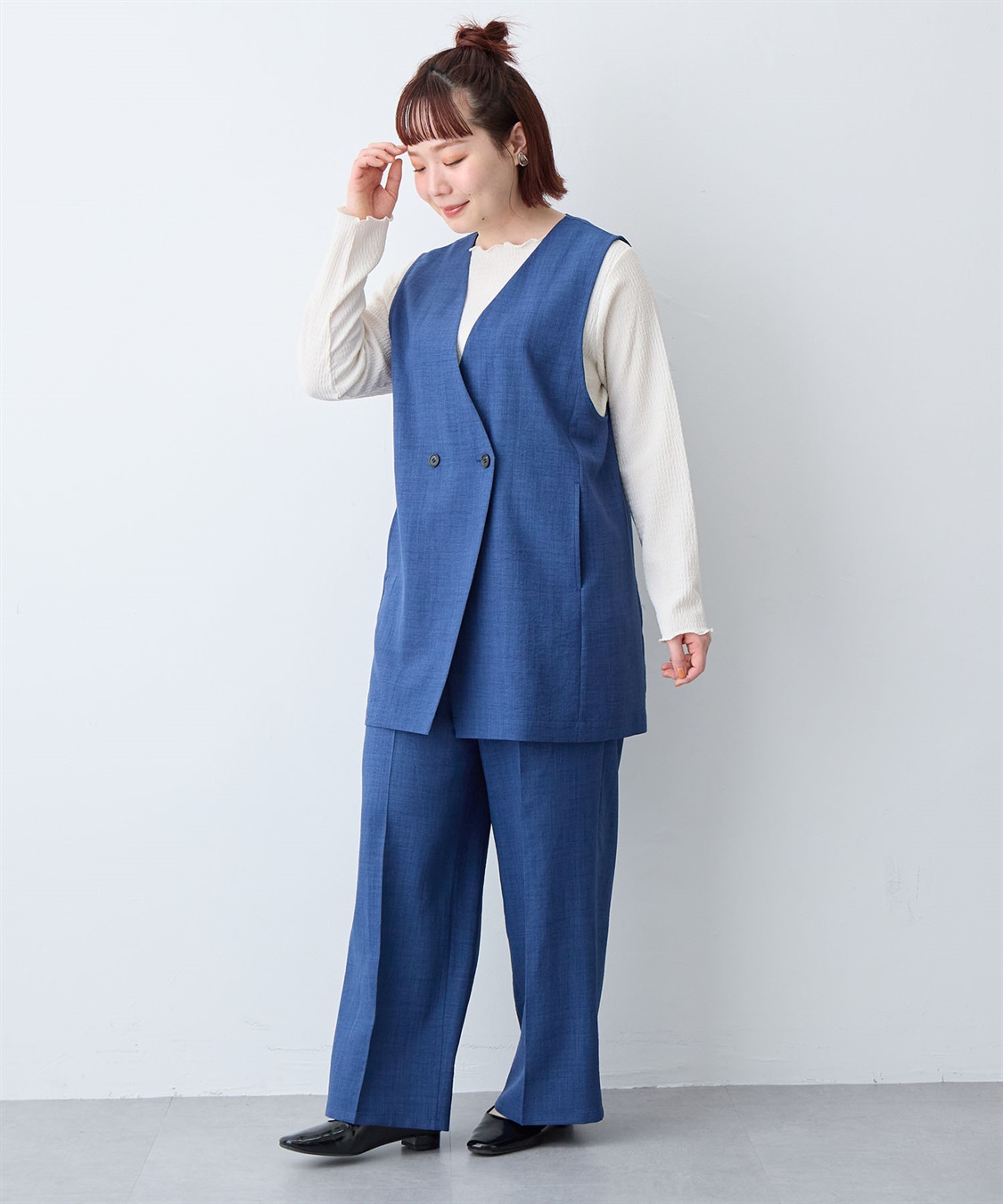 anyfee 【anyfee/大きいサイズ】リネン調ジレ/ベスト《接触冷感 ・UVカット・イージーケア 》（2026SS）_sub_27