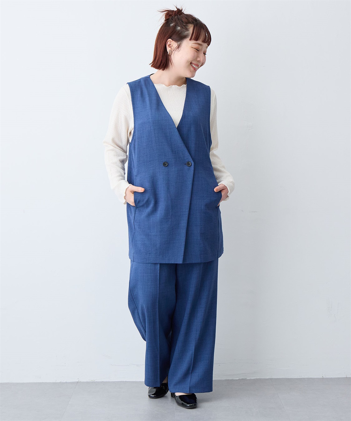 anyfee 【anyfee/大きいサイズ】リネン調ジレ/ベスト《接触冷感 ・UVカット・イージーケア 》（2026SS）_sub_28