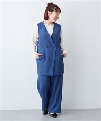 anyfee 【anyfee/大きいサイズ】リネン調ジレ/ベスト《接触冷感 ・UVカット・イージーケア 》（2026SS）_subthumb_28