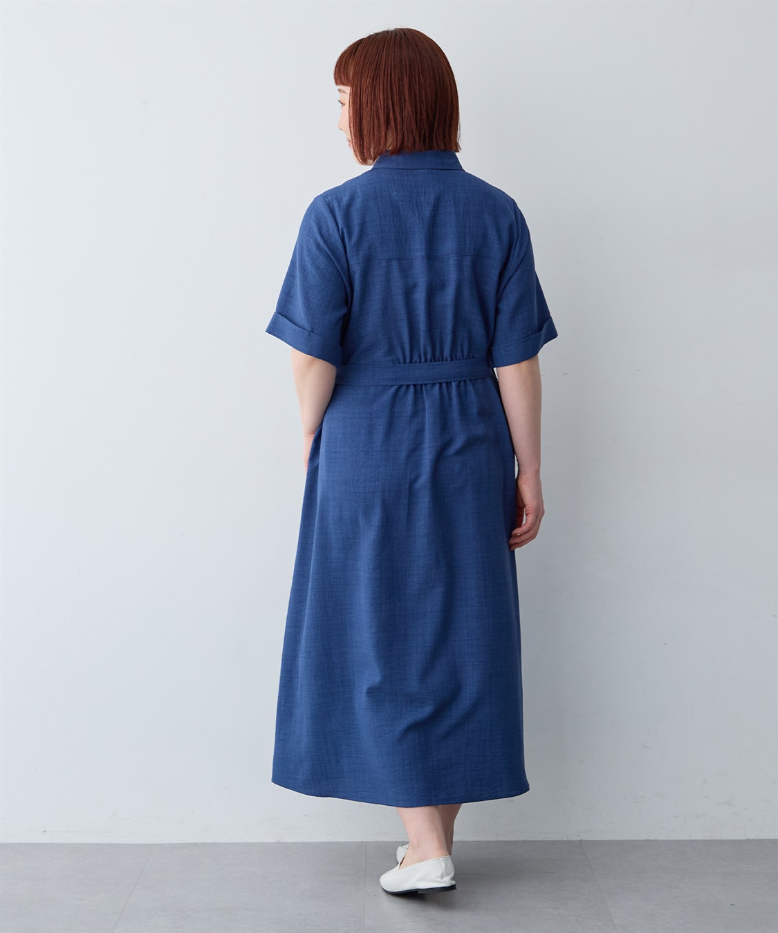 anyfee 【anyfee/大きいサイズ】リネン調サファリシャツワンピース《接触冷感 ・UVカット・イージーケア 》_sub_19