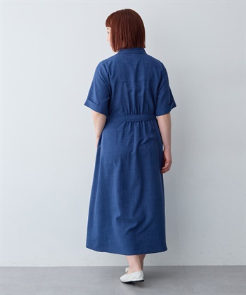 anyfee 【anyfee/大きいサイズ】リネン調サファリシャツワンピース《接触冷感 ・UVカット・イージーケア 》_subthumb_19
