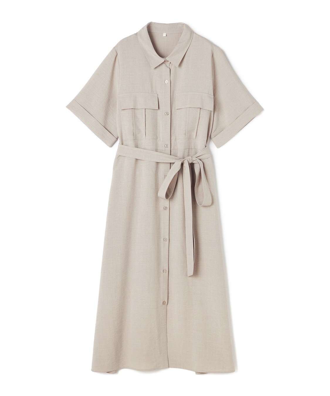 anyfee 【anyfee/大きいサイズ】リネン調サファリシャツワンピース《接触冷感 ・UVカット・イージーケア 》_sub_23