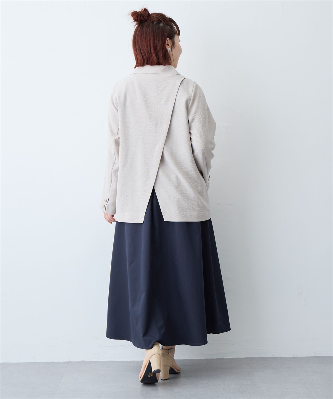anyfee 【anyfee/大きいサイズ】リネン調バックスリットテーラードジャケット《接触冷感 ・UVカット・イージーケア 》（2026SS）_sub_23