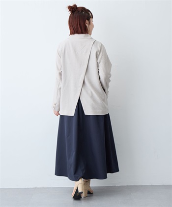 anyfee 【anyfee/大きいサイズ】リネン調バックスリットテーラードジャケット《接触冷感 ・UVカット・イージーケア 》（2026SS）_subthumb_23