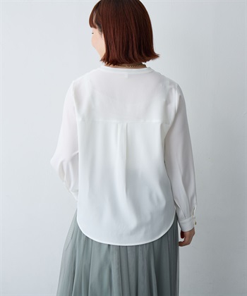 Life Style by cross marche 【anyfee/大きいサイズ】とろみスキッパーブラウスチュニック_subthumb_8