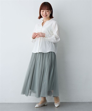 Life Style by cross marche 【anyfee/大きいサイズ】とろみスキッパーブラウスチュニック_subthumb_12