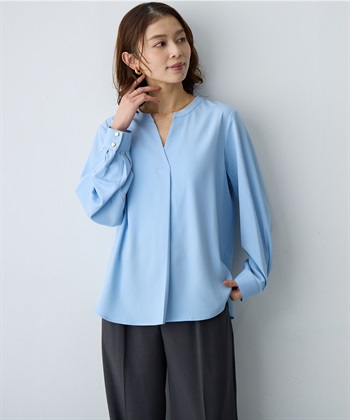 Life Style by cross marche 【anyfee/大きいサイズ】とろみスキッパーブラウスチュニック_subthumb_13