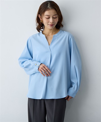 Life Style by cross marche 【anyfee/大きいサイズ】とろみスキッパーブラウスチュニック_subthumb_15