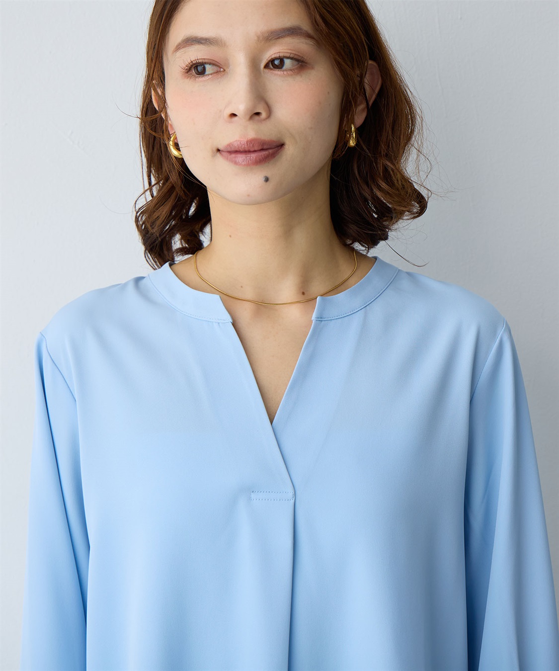 Life Style by cross marche 【anyfee/大きいサイズ】とろみスキッパーブラウスチュニック_sub_18