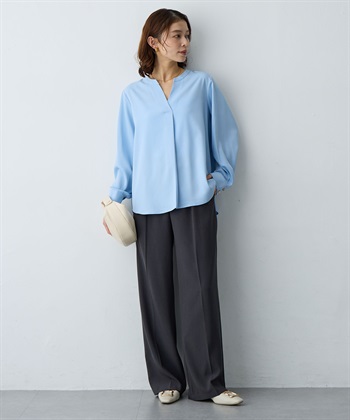 Life Style by cross marche 【anyfee/大きいサイズ】とろみスキッパーブラウスチュニック_subthumb_20