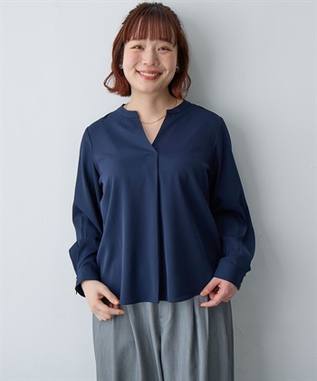 Life Style by cross marche 【anyfee/大きいサイズ】とろみスキッパーブラウスチュニック_subthumb_23