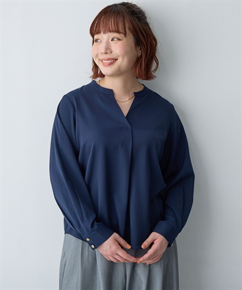 Life Style by cross marche 【anyfee/大きいサイズ】とろみスキッパーブラウスチュニック_subthumb_24