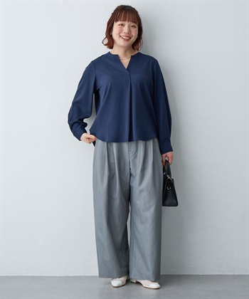 Life Style by cross marche 【anyfee/大きいサイズ】とろみスキッパーブラウスチュニック_subthumb_26