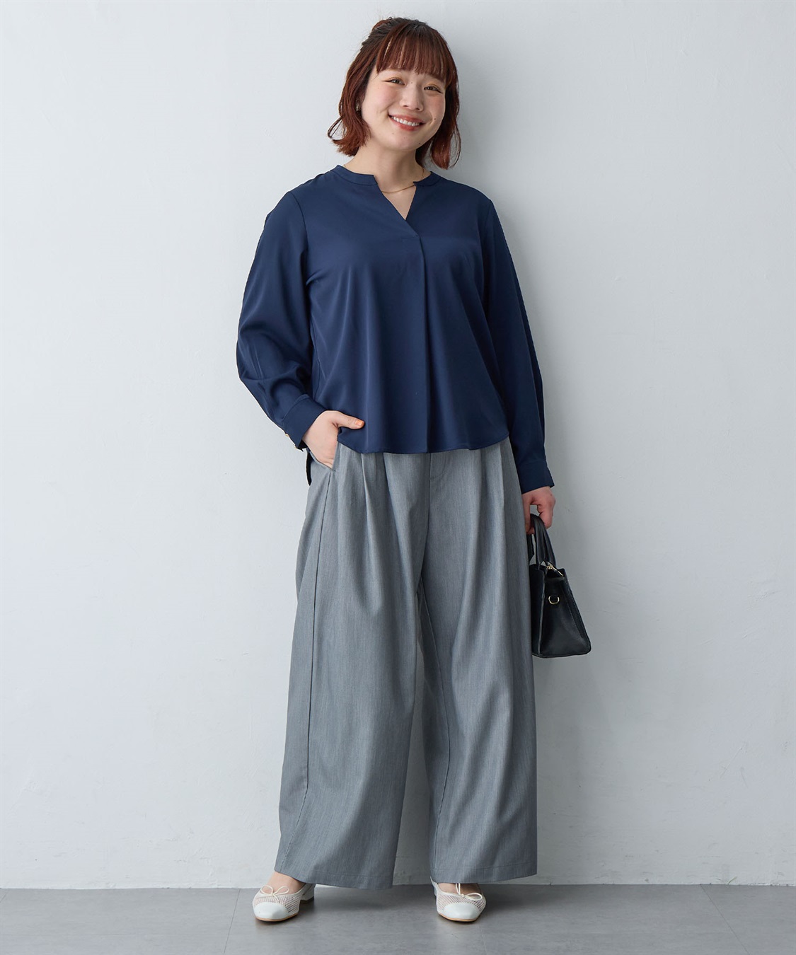 Life Style by cross marche 【anyfee/大きいサイズ】とろみスキッパーブラウスチュニック_sub_27