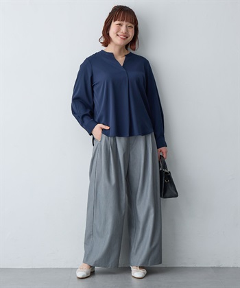 Life Style by cross marche 【anyfee/大きいサイズ】とろみスキッパーブラウスチュニック_subthumb_27