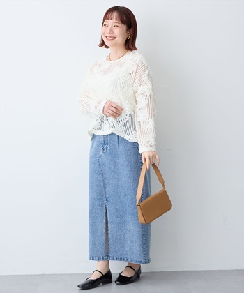 anyfee 【anyfee/大きいサイズ】裾アシメフラワーレースメッシュトップス_subthumb_10