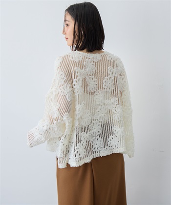 anyfee 【anyfee/大きいサイズ】裾アシメフラワーレースメッシュトップス_subthumb_17