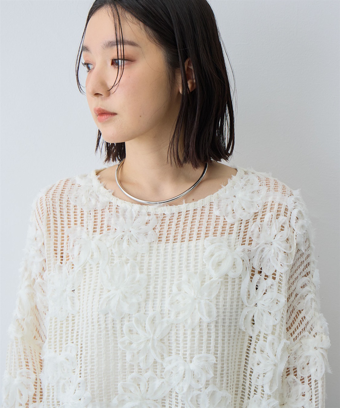 anyfee 【anyfee/大きいサイズ】裾アシメフラワーレースメッシュトップス_sub_18