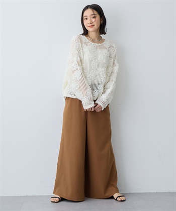 anyfee 【anyfee/大きいサイズ】裾アシメフラワーレースメッシュトップス_subthumb_22