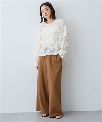 anyfee 【anyfee/大きいサイズ】裾アシメフラワーレースメッシュトップス_subthumb_24