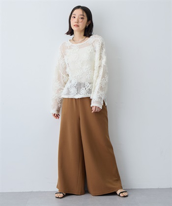 anyfee 【anyfee/大きいサイズ】裾アシメフラワーレースメッシュトップス_subthumb_25