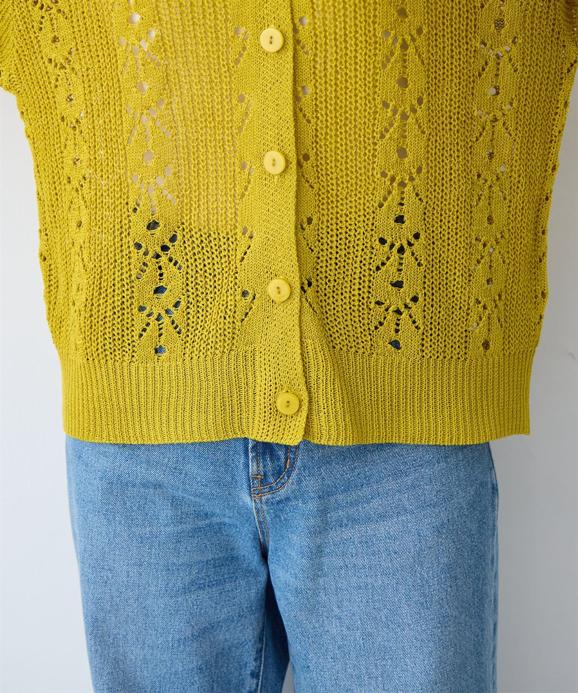 anyfee 【anyfee/大きいサイズ】襟付き透かし編みトップス_sub_10