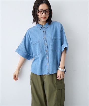 anyfee 【anyfee/大きいサイズ】ロールアップオーバーサイズデニムシャツ_subthumb_2